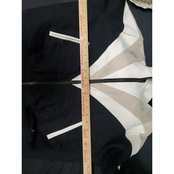Mother The Big M Jacket Coat Tokyo Drift Black Beige White Zip Up Size Large NWT - Picture 8 of 12